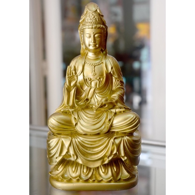 Tượng ngài quan thế âm Bồ tát ngồi cao 18cm