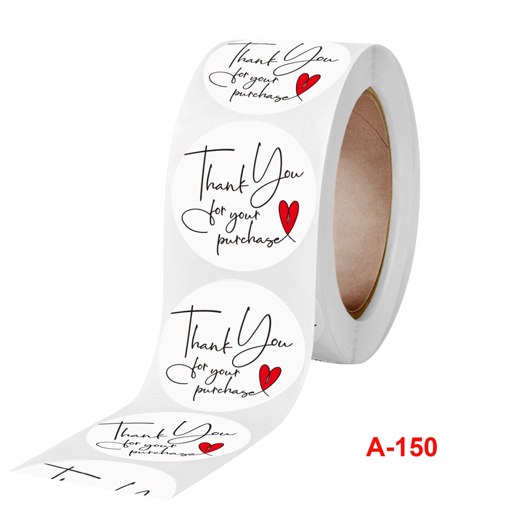 Cuộn 500 Miếng Dán Trang Trí In Chữ Thank You