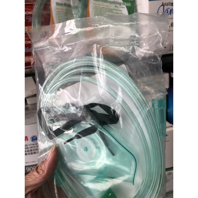 Bộ mặt nạ thở oxy có túi, mask thở oxy có túi người lớn và trẻ em non rebreathing mask GREETMED