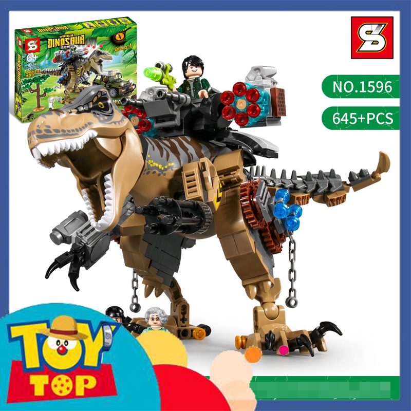 Đồ chơi lắp ráp non - lego khủng long bạo chúa chiến xa robot dạng mech với vũ khí chiến đấu tối tấn xếp hình SY1596