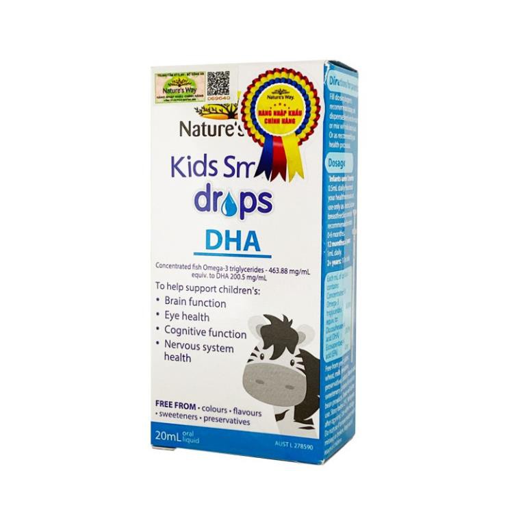 Kids Smart Drops DHA Siro bổ sung DHA cho bé chai 20ml