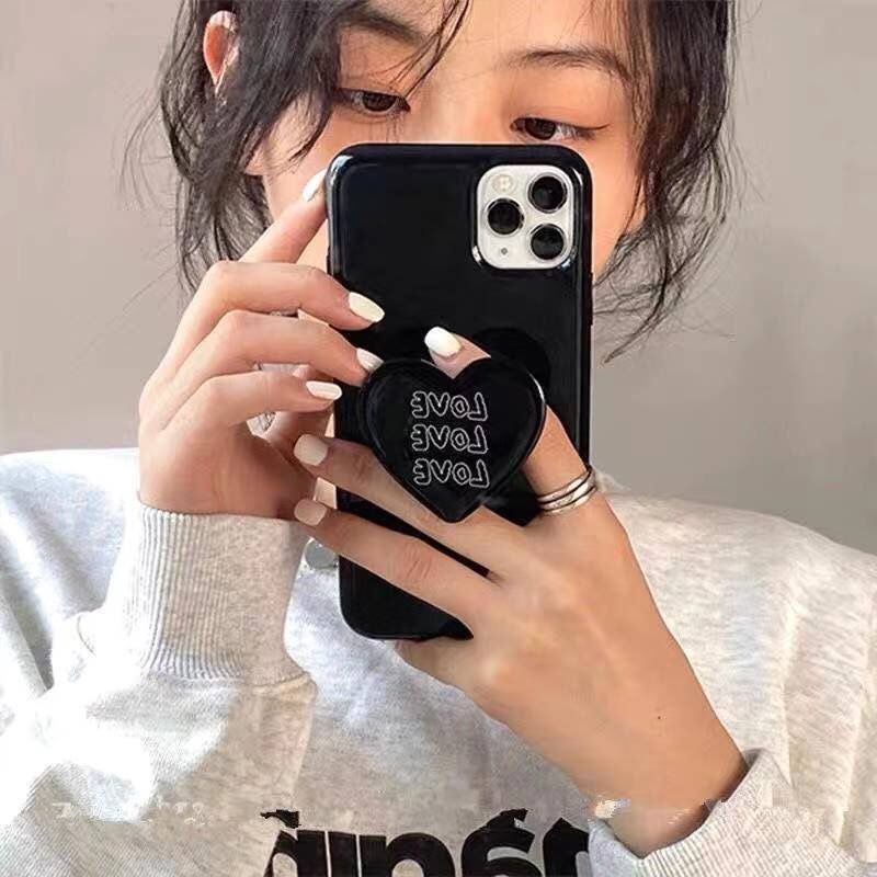 Ốp Điện Thoại Mềm Có Giá Đỡ Hình Trái Tim Cho Apple 13 11 12promax iPhone78plus xr
