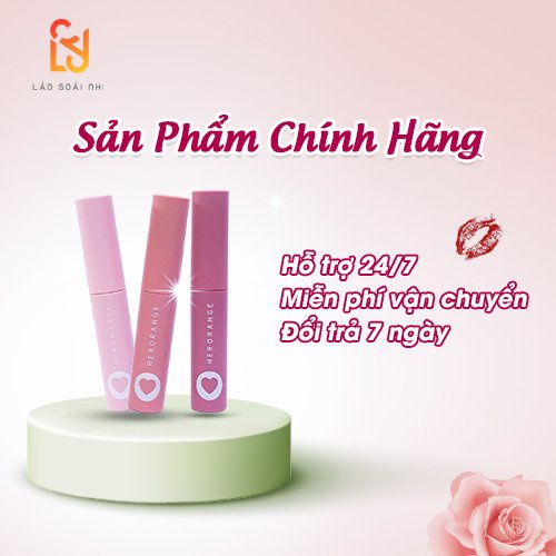 Son Kem Lì Set 3 cây Son Môi Herorange Trái Tim 3C X-slim Lip Gloss Kit