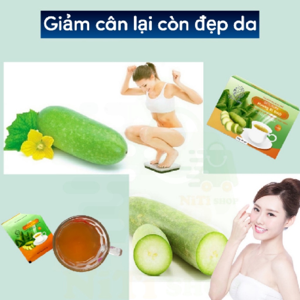 20 gói trà giảm cân bí đao detox NiTishop bí đao giảm cân nhanh