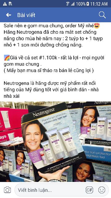 (Có bill) kem chống nắng Neutrogena spf 55 ultra sheer Dry touch