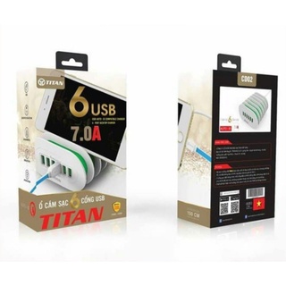 Ổ cắm sạc 6 cổng usb titan