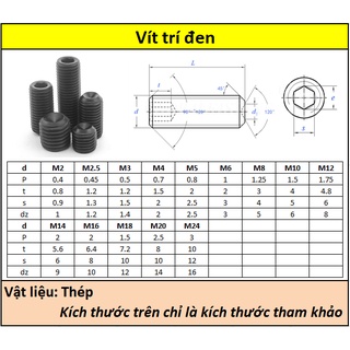 Vít trí thép đen M10