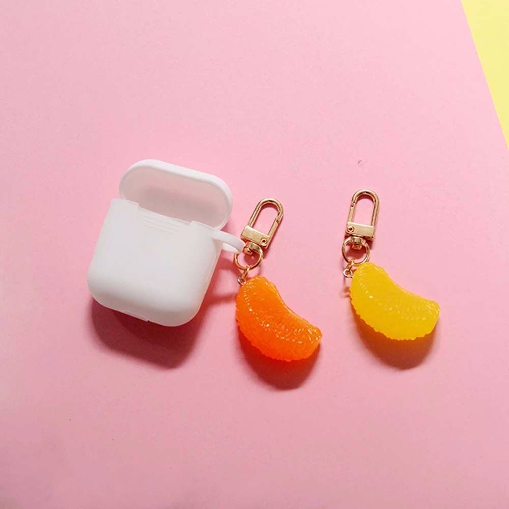 Móc khóa trang trí múi cam trang trí cho airpods/ balo/ túi xách/ xe hơi nhiều màu sắc xinh xắn