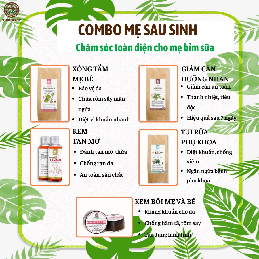 Set quà tặng dành cho MẸ SAU SINH Đông y gia truyền Thông Cát_Hồi phục sức khỏe sau sinh toàn diện nhất