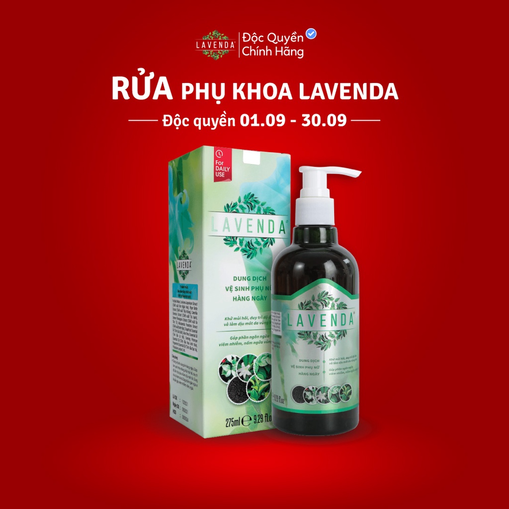 Dung dịch vệ sinh thảo dược LAVENDA giúp đánh bay khí hư, huyết trắng, nấm ngứa, khử mùi hôi 275ml