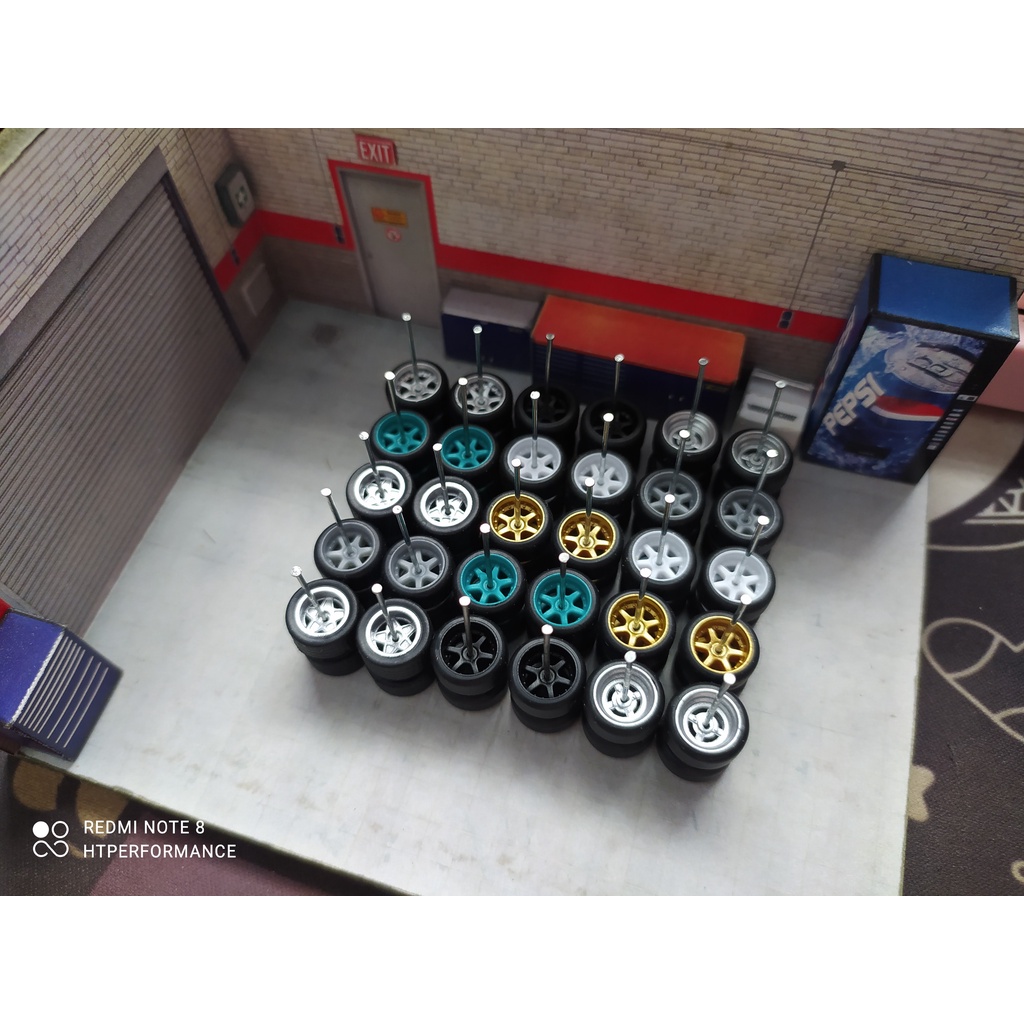 Bánh cao su 1:64 custom cho xe Hotwheels, Matchbox, Tomica