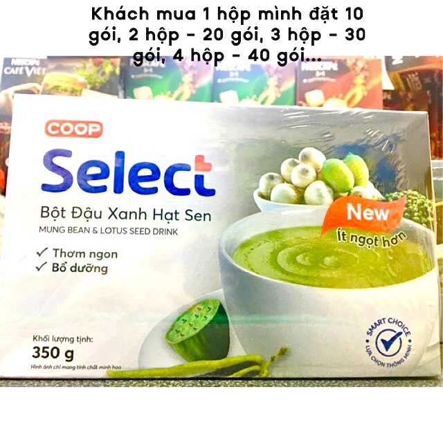 Hộp 10 gói Bột gạo lứt hạt sen đặc biệt Coop ít ngọt giàu dinh dưỡng đẹp da Ngũ cốc gao lut thanh lọc giảm cân ăn kiêng