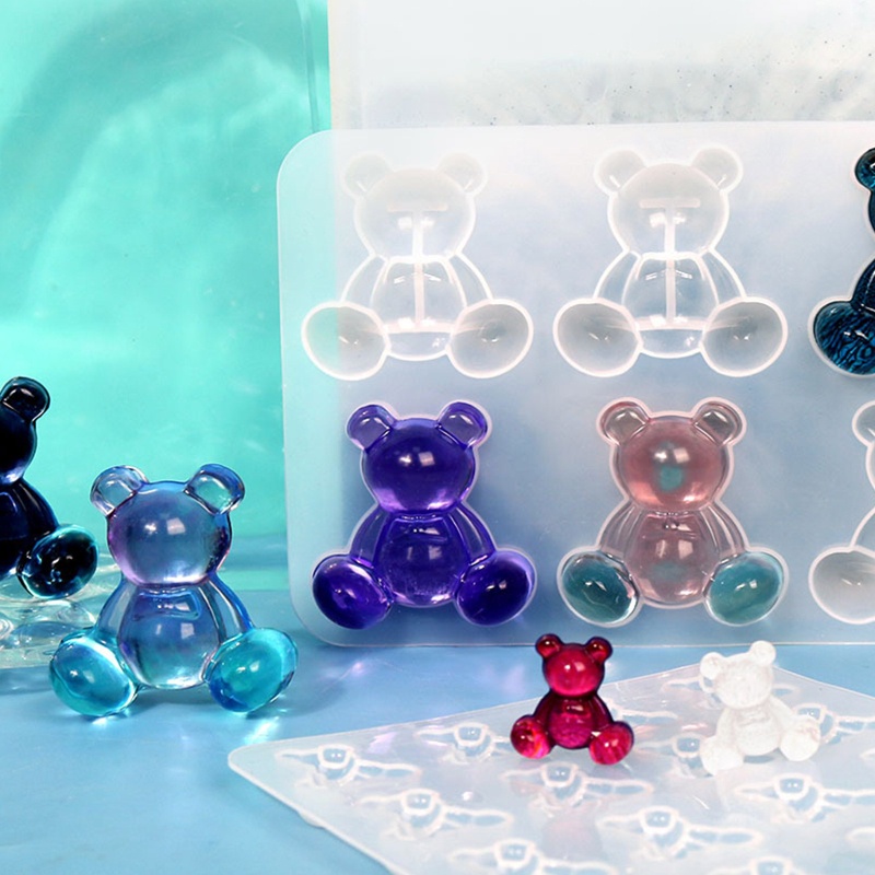 Khuôn Silicone Tạo Hình Làm Kẹp Tóc Hình Gấu