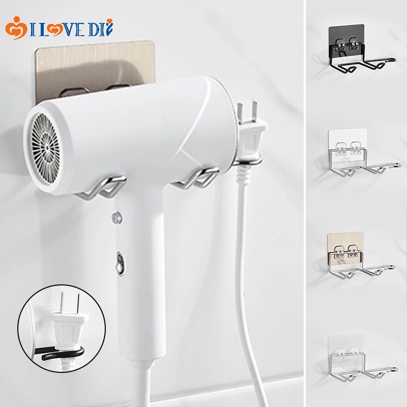 Giá Đỡ Máy Sấy Tóc Tự Dính Bằng Thép Không Gỉ Không Cần Đục Lỗ Có Thể Tháo Rời Đa Ứng Dụng Cho Nhà Ở