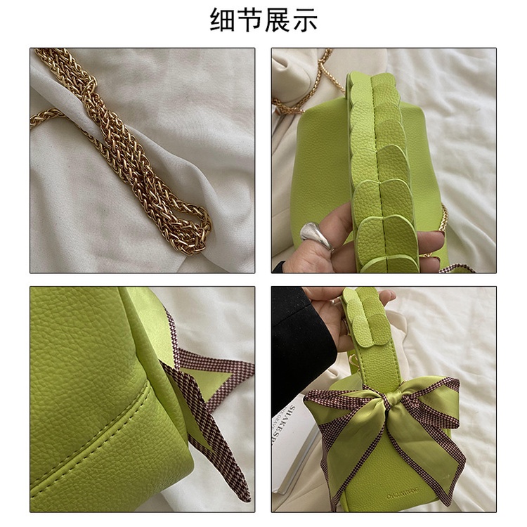 Túi Xách JASMIN NOIR Đeo Chéo Chất Liệu Da PU Đính Nơ Xinh Xắn Cho Nữ