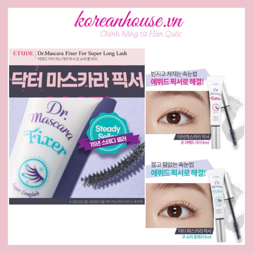 [Chính hãng] MASCARA ĐỊNH HÌNH MI ETUDE HOUSE DR MASCARA FIXER GIÚP LÀM DÀI HOẶC DÀY MI