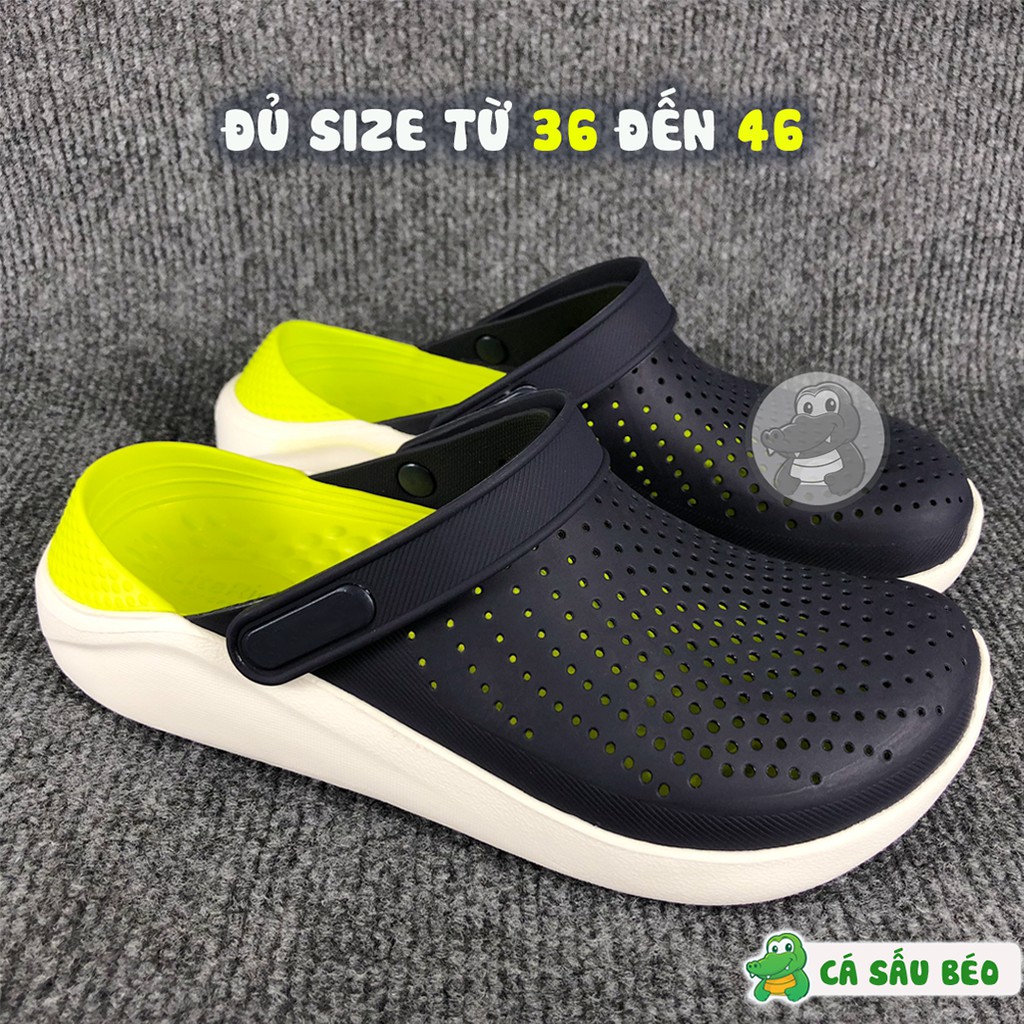 Dép Cross Literide Nam Nữ màu NAVY - VÀNG CHUỐI, Hàng loại 1 full tag, full box | BigBuy360 - bigbuy360.vn