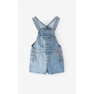 Yếm jean zara xanh dương, túi trước ngực