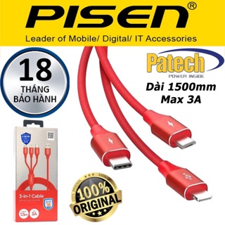 Cáp Pisen 3in1 Lightning Type -C