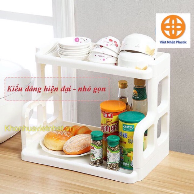 kệ đựng gia vị nhựa Việt Nhật, kệ gia vị 2 tầng tiết kiệm không gian bếp