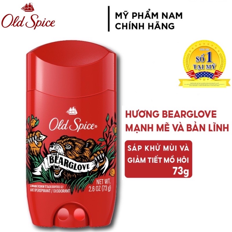Sáp khử mùi ngăn mồ hôi Old Spice Bearglove 73g