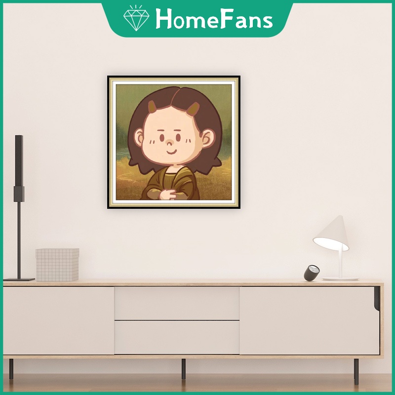 Bộ Tranh Đính Đá 5D Tự Làm 30x30cm / 40x40cm / 50x50cm Hình Nhân Vật Hoạt Hình Dễ Thương Trang Trí Nhà Cửa