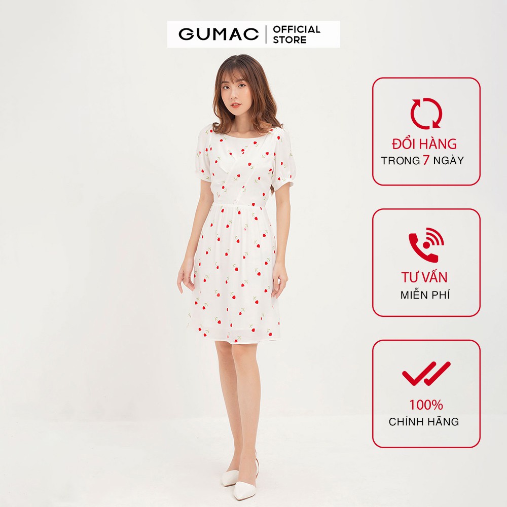 Đầm ôm nữ GUMAC họa tiết hoa basic, đủ màu đủ size DA12165 | BigBuy360 - bigbuy360.vn