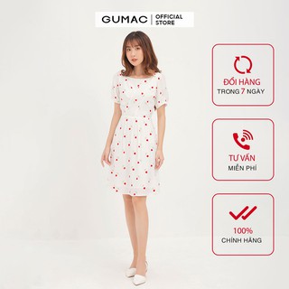 Đầm ôm nữ GUMAC họa tiết hoa basic, đủ màu đủ size DA12165