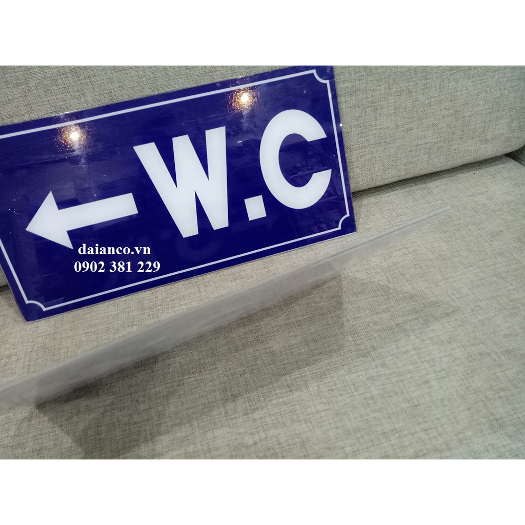 Bảng nhà vệ sinh, WC bằng nhựa Mica dán decal 15*30cm