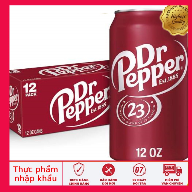 Thùng 12 Lon Nước Ngọt Dr Pepper 330ml Nhập Mỹ
