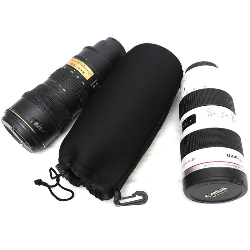 Túi đựng ống kính máy ảnh Canon Nikon Sony DSLR chất liệu cao su tổng hợp