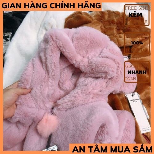 Áo khoác lông nữ áo khoác lông tai gấu quả bông ,áo xưởng may chắc chắc từng đường kim mũi chỉ ,THỞI TRANG 1989