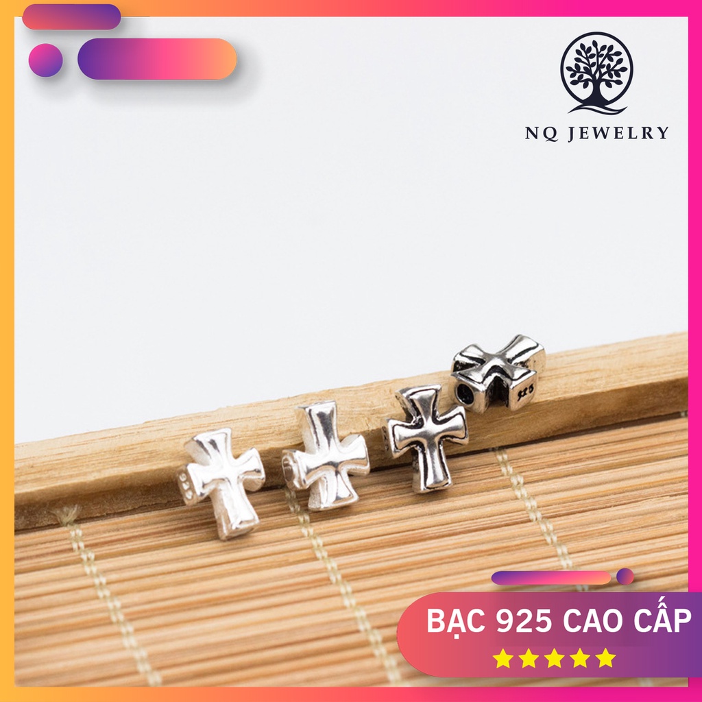 Charm bạc thánh giá xỏ ngang kiểu 2