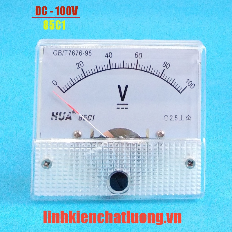 Vôn kế cơ DC 100V 85C1 đo áp 0-100V chính hãng HUA