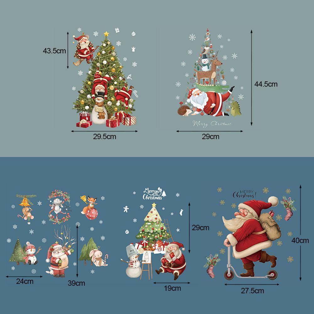ZAIJIE24 Miếng Dán Trang Trí Cửa Kính Họa Tiết Giáng Sinh Sáng Tạo Tháo Rời Được Tiện Lợi