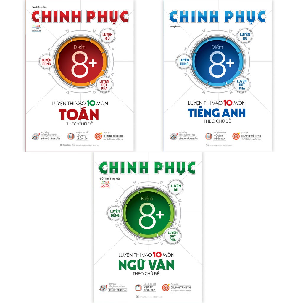Sách Combo Chinh phục luyện thi vào 10 Toán - Văn - Anh theo chủ đề