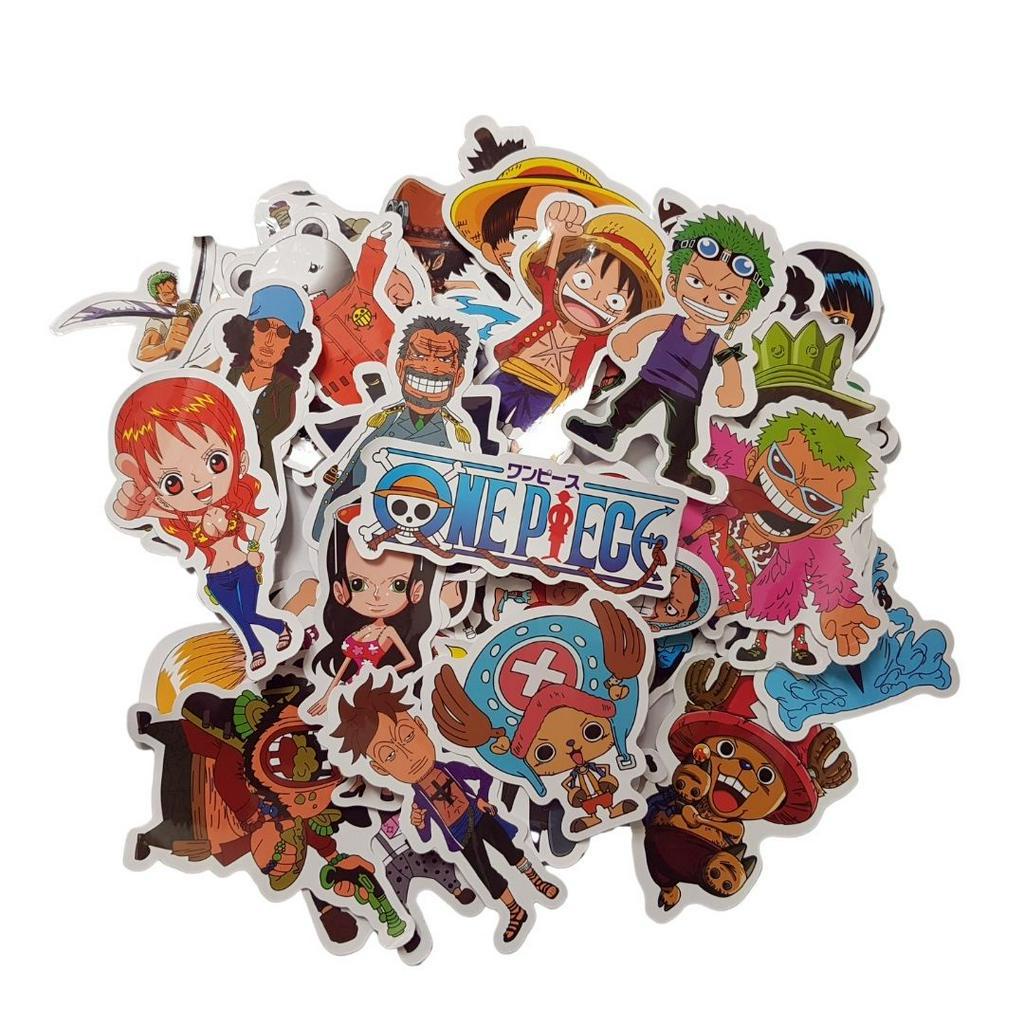 Stickers One Piece 100 miếng kích thước lớn hình nhân vật nhãn dán PVC kháng nước