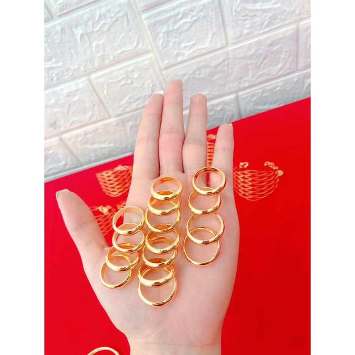 Nhẫn trơn khắc 9999- mạ vàng 18k- Trang sức cao cấp