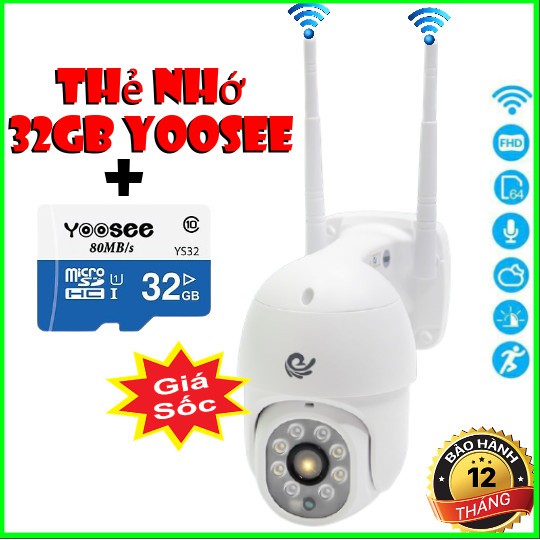 CARE CAM NGOÀI TRỜI XOAY 360 ĐỘ WIFI HỖ TRỢ 4 ĐÈN LED 4 ĐÈN HỒNG NGOẠI (BẢO HÀNH 12 THÁNG)