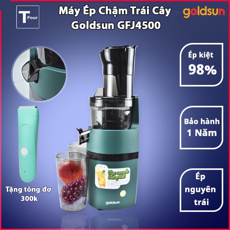Máy ép chậm trái cây Goldsun GFJ4500 Ép kiệt đến 98%, giữ lại dinh dưỡng nhiều hơn 3 lần - Bảo hành 1 năm