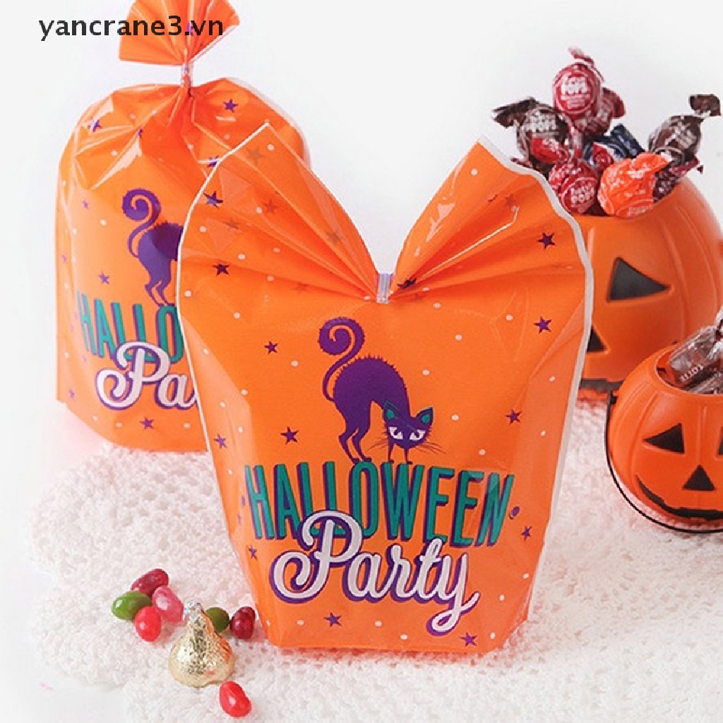 Bộ 10 Túi Đựng Kẹo Trang Trí Tiệc Halloween {yancrane3.vn}