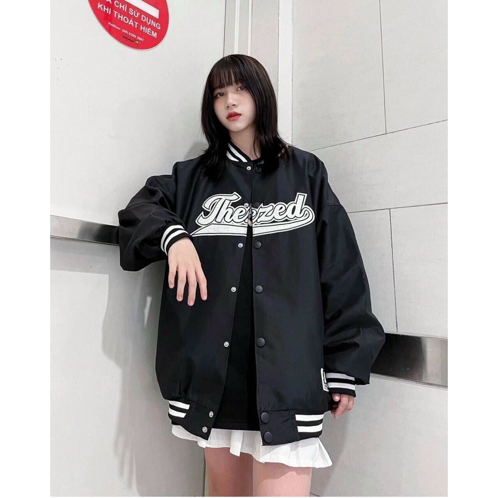 Áo khoác nam nữ bomber Thee Zed unisex hàng hai lớp phong cách Hàn Quốc | BigBuy360 - bigbuy360.vn