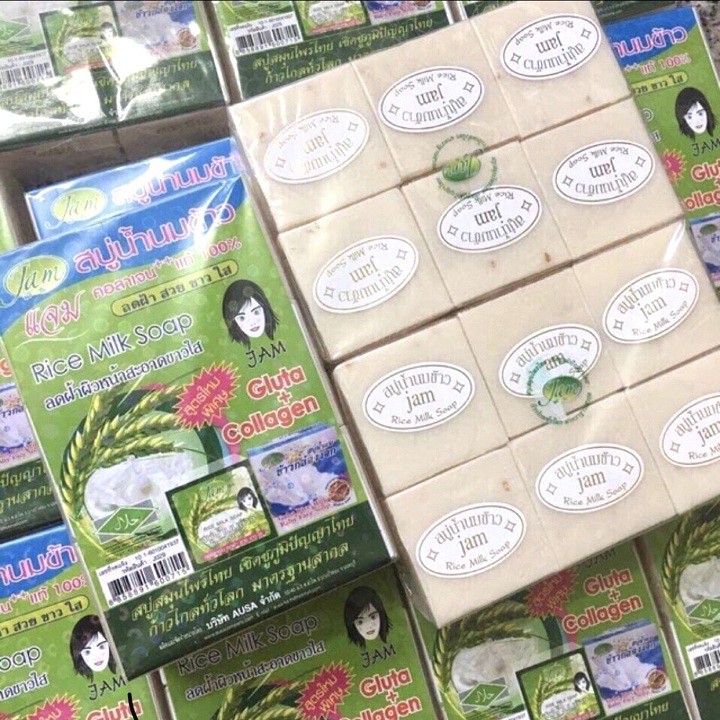 Xà Phòng Cám Gạo Trắng Da Thái Lan Jam Rice Milk Soap