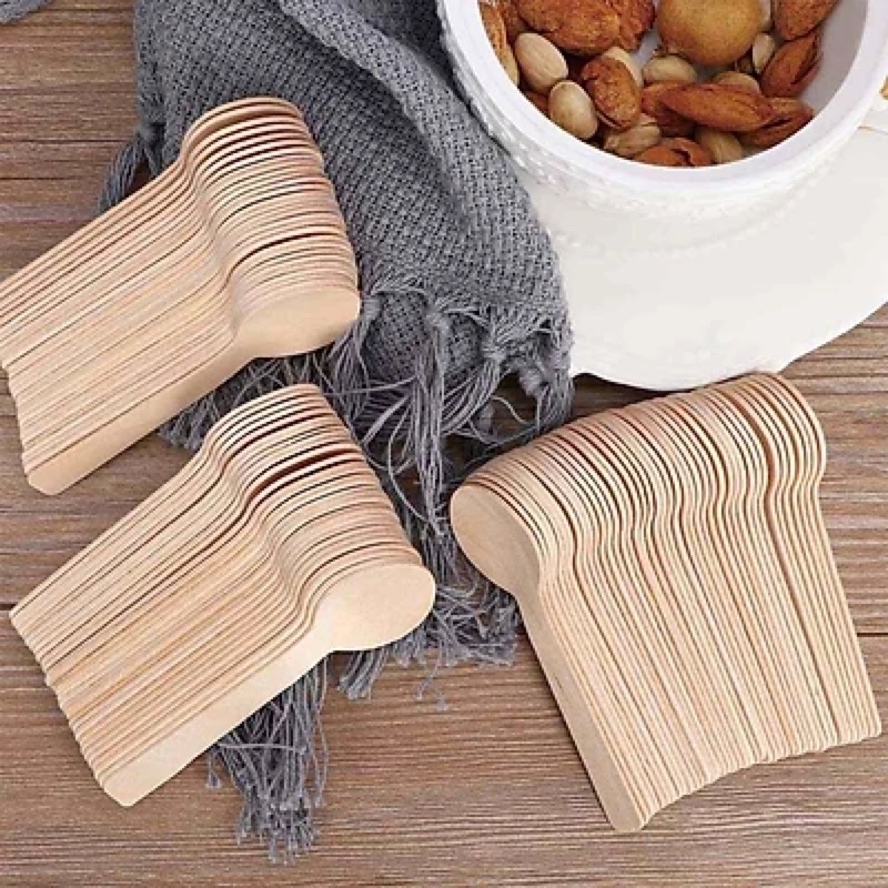 Thìa Gỗ 10,5cm, Muỗng Gỗ Ngắn Dùng 1 Lần Chất Lượng Cao An Toàn Cho Môi Trường - T2ECOGREEN