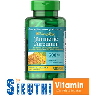 [CHÍNH HÃNG] Viên tinh bột nghệ vàng đẹp da, dùng cho mẹ sau sinh, phòng ngừa ung thư Turmeric Curcumin 500mg 90 viên