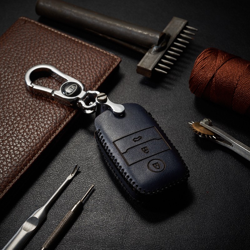 bao da ô tô Kia K3 / Cerato / Sorento 2015 / 2017 dạng hộp da bò nappa xanh đen