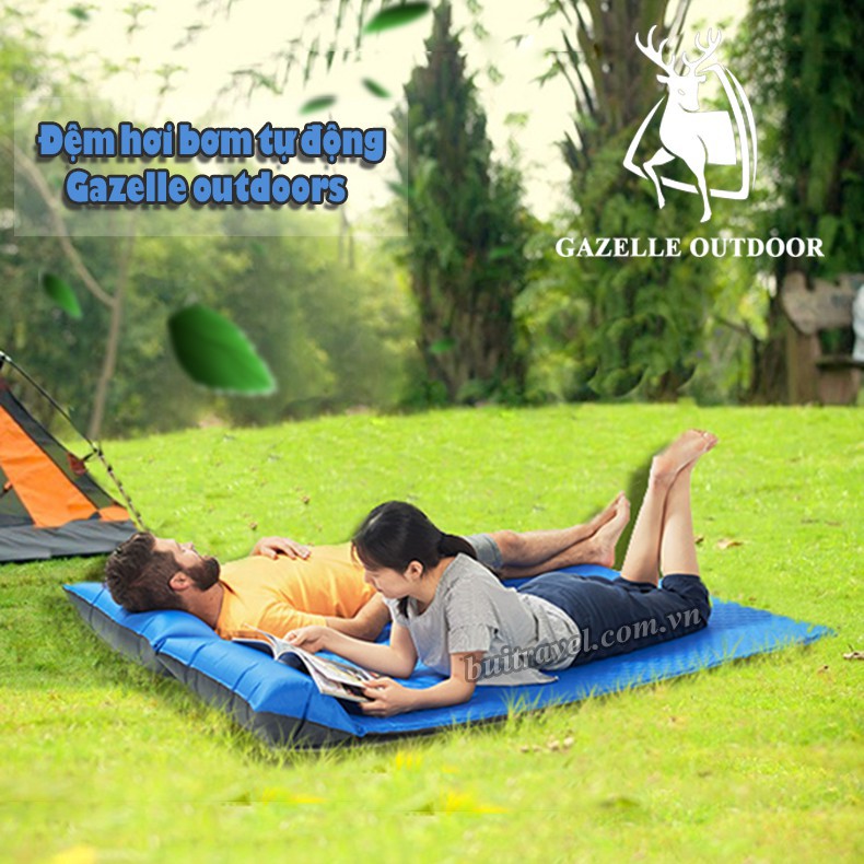 Đệm đôi bơm hơi tự động GL2311- Đệm hơi dã ngoại, du lịch gấp gọn Gazelle Outdoors- Family Travel