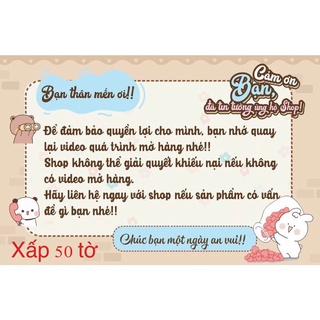 Phiếu cám ơn khách hàng xấp 50 tờ