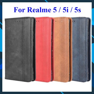 Bao da dạng ví Oppo Realme 5 / Realme 5i / Realme 5s kiểu dáng sang trọng, ngăn đựng thẻ ATM tiện lợi