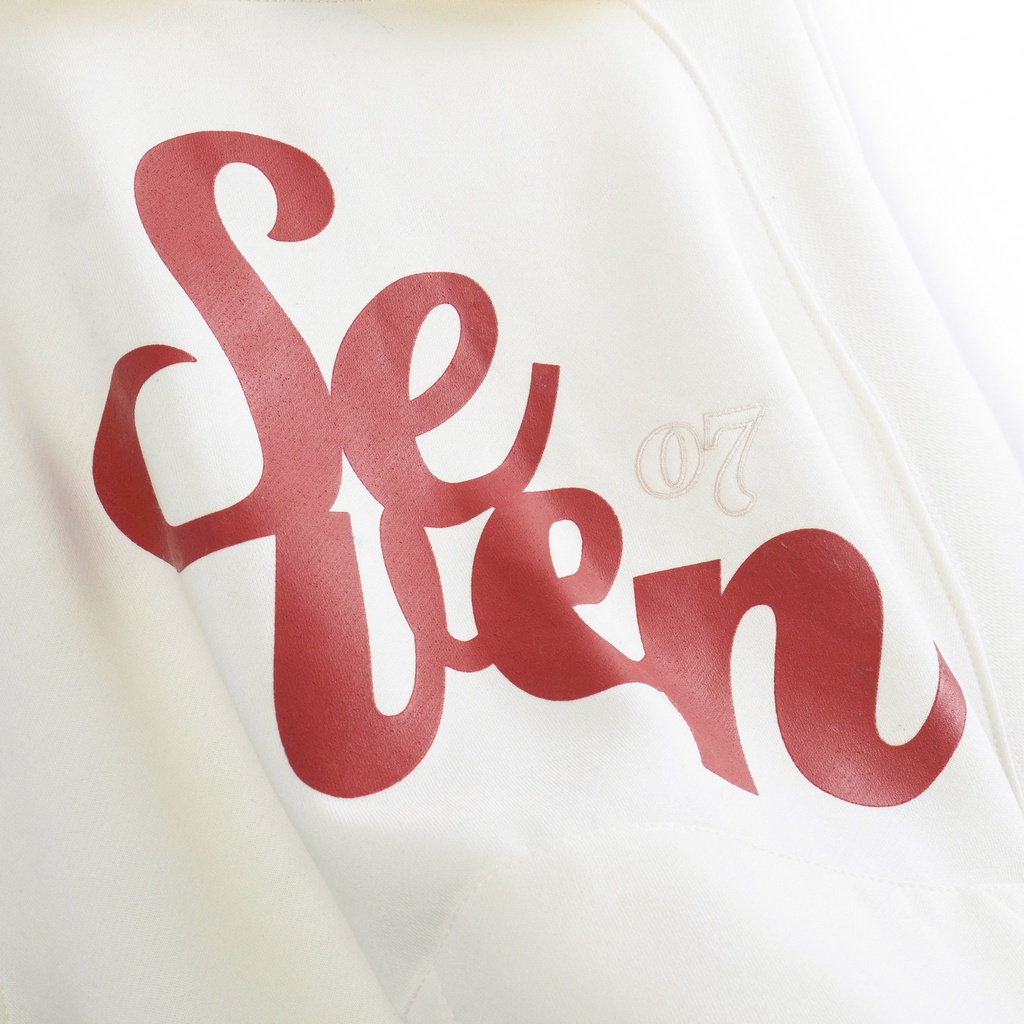 Hoodie &quot;Seven&quot; - Ivory White